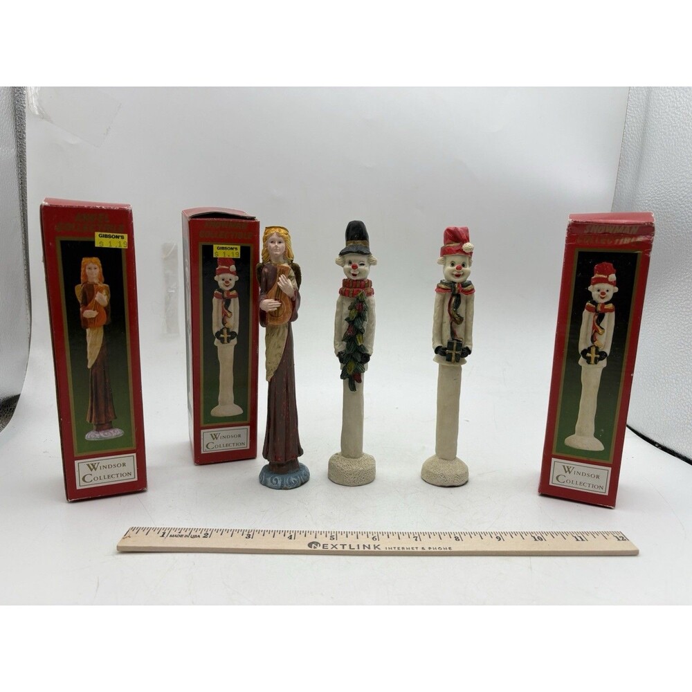 Windsor Collection Angel Snowman Figurines Christmas Decor Lot w Boxes Resin